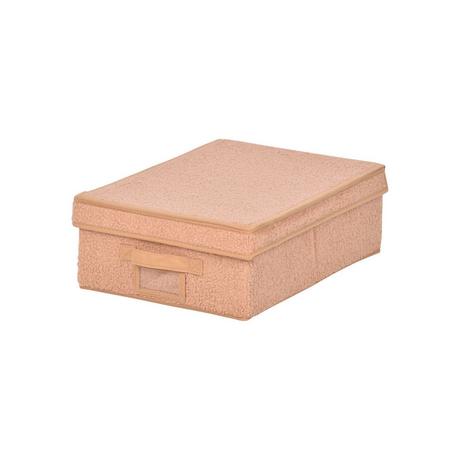 Calicosy Boîte rangement avec couvercle tissu bouclette beige - L31,5 cm  