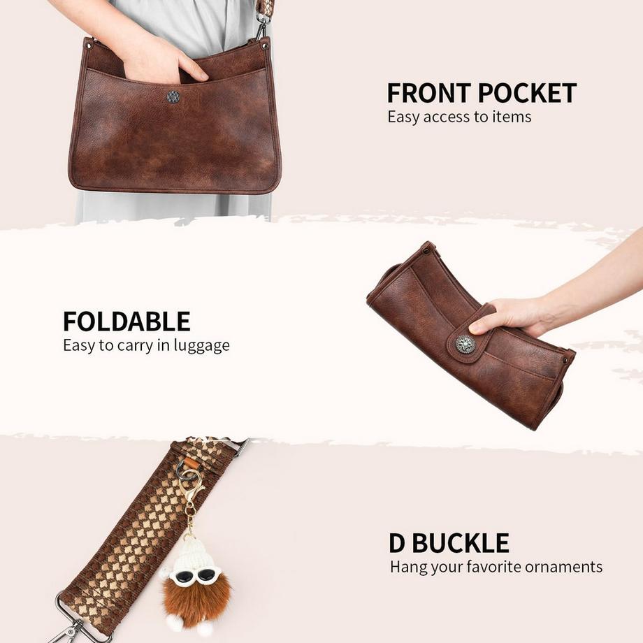 Only-bags.store Sac Hobo Moyen avec Large Bandoulière  
