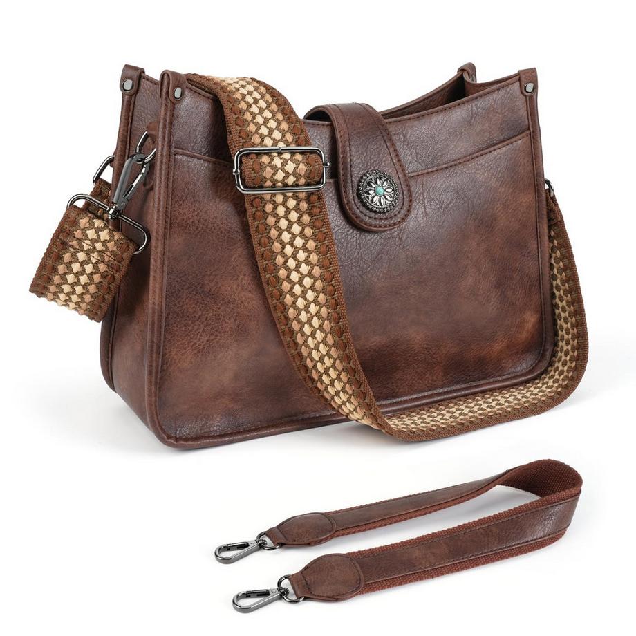 Sac à Bandoulière, Sac à Main Moyen, Sac à Bandoulière avec Large Bandoulière, Sac Hobo