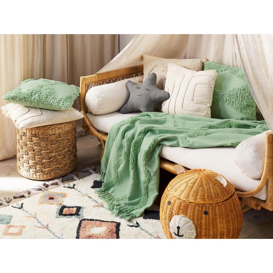 Beliani Couverture en Coton Boho Khari  