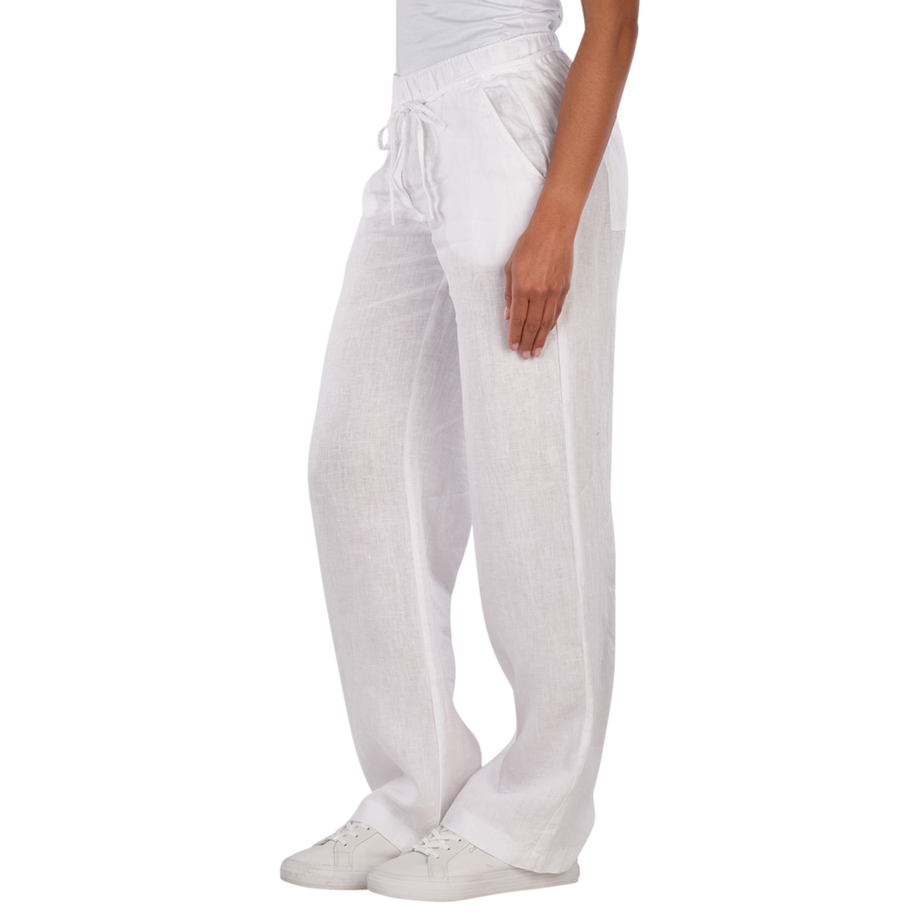 MAC Chiara Belt Chino Wide Leg Pure Linen Pantalon  