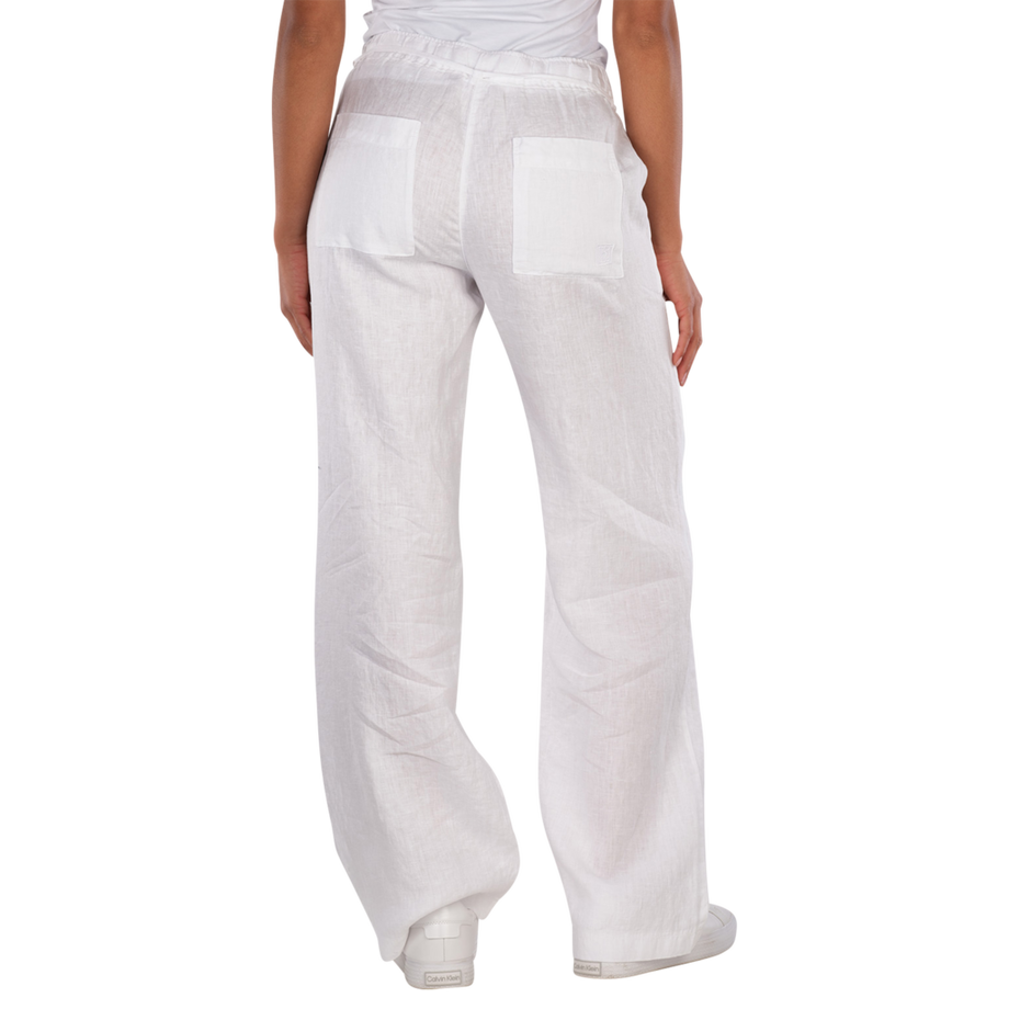 MAC Chiara Belt Chino Wide Leg Pure Linen Pantalon  