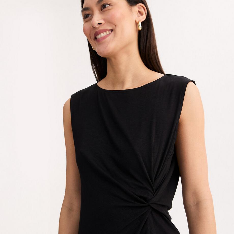 La Redoute Collections T-shirt drappeggiata senza maniche girocollo  