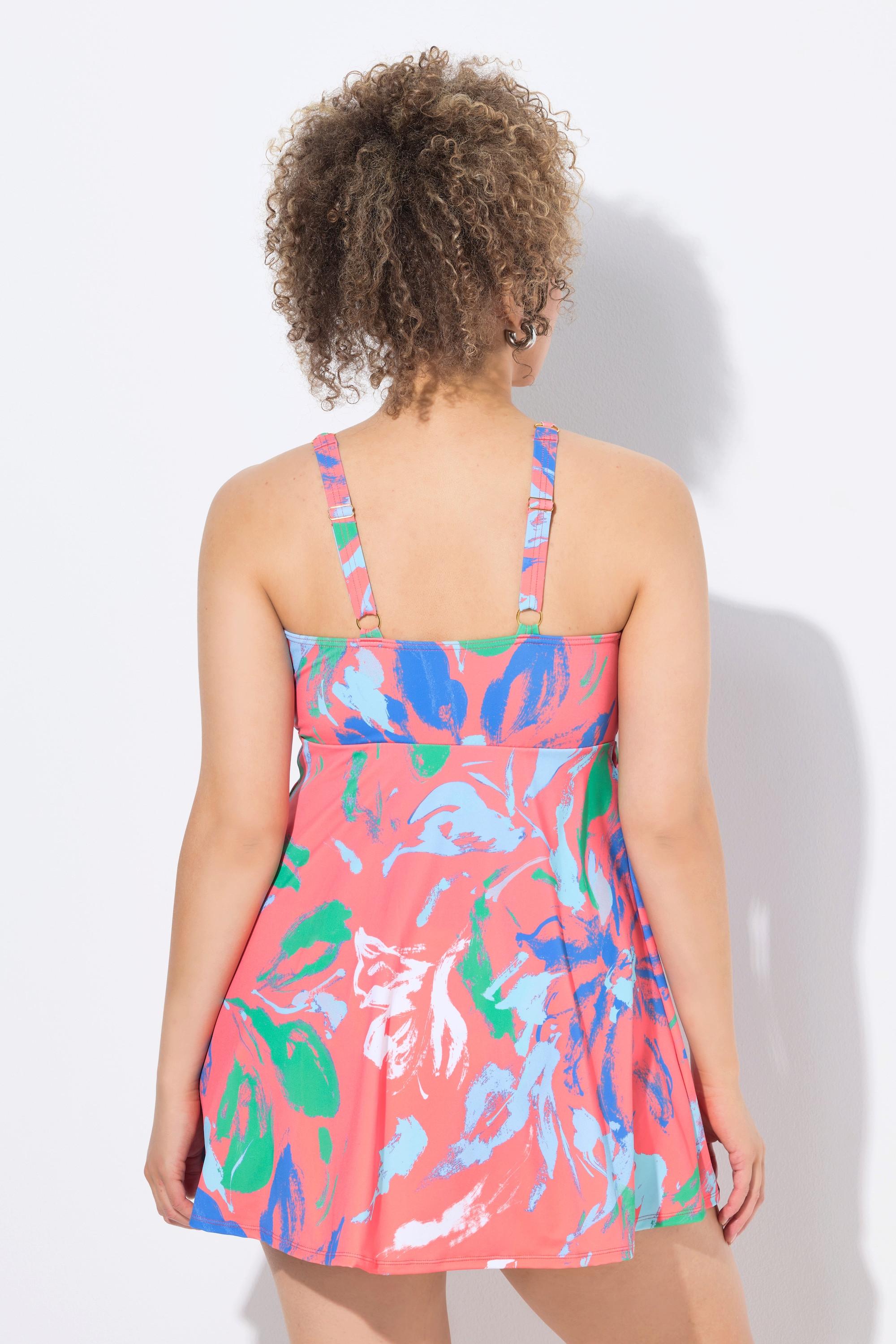 Ulla Popken Robe de bain à fleurs Bonnets souples armatures Bretelles sophistiquées  