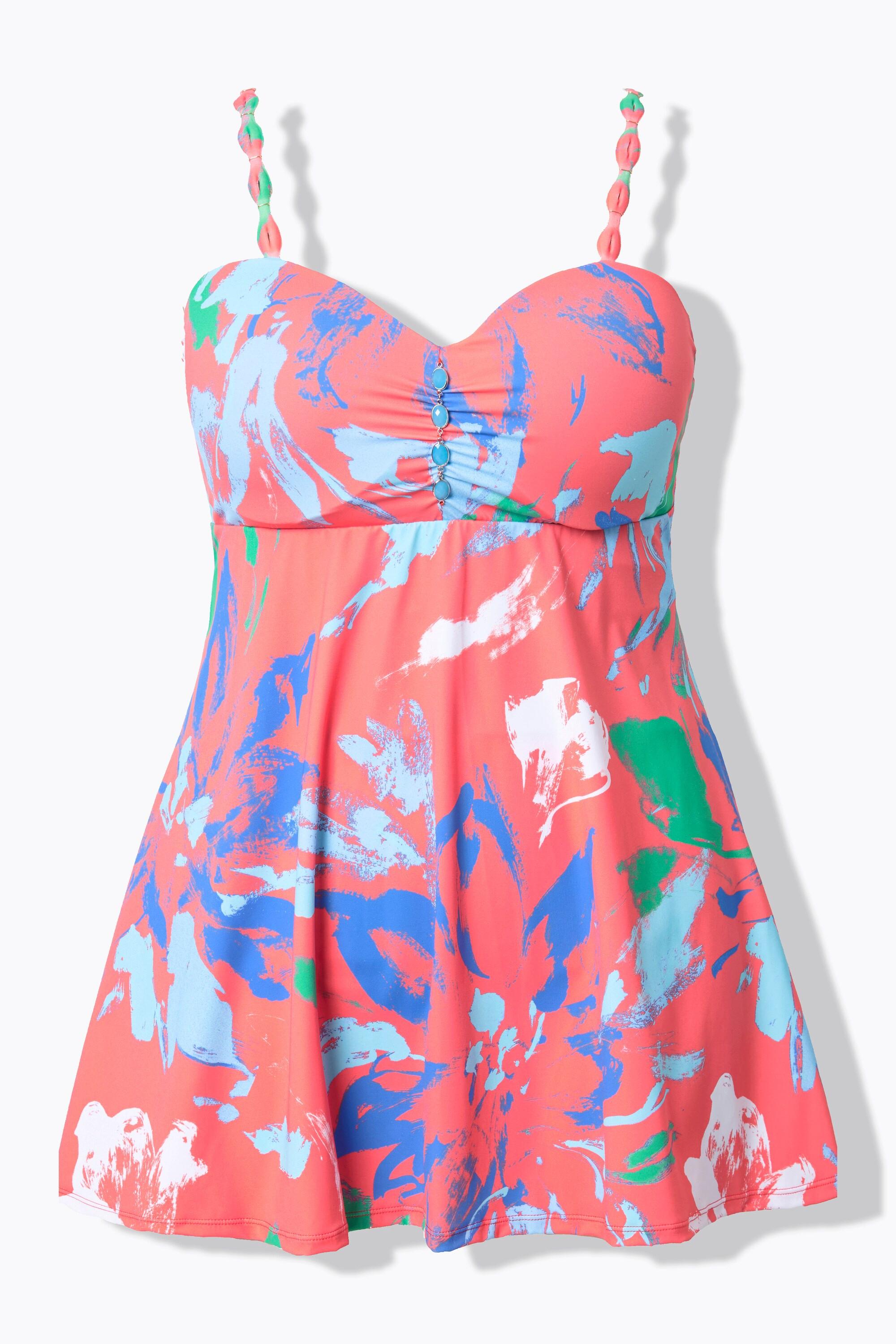 Ulla Popken Robe de bain à fleurs Bonnets souples armatures Bretelles sophistiquées  