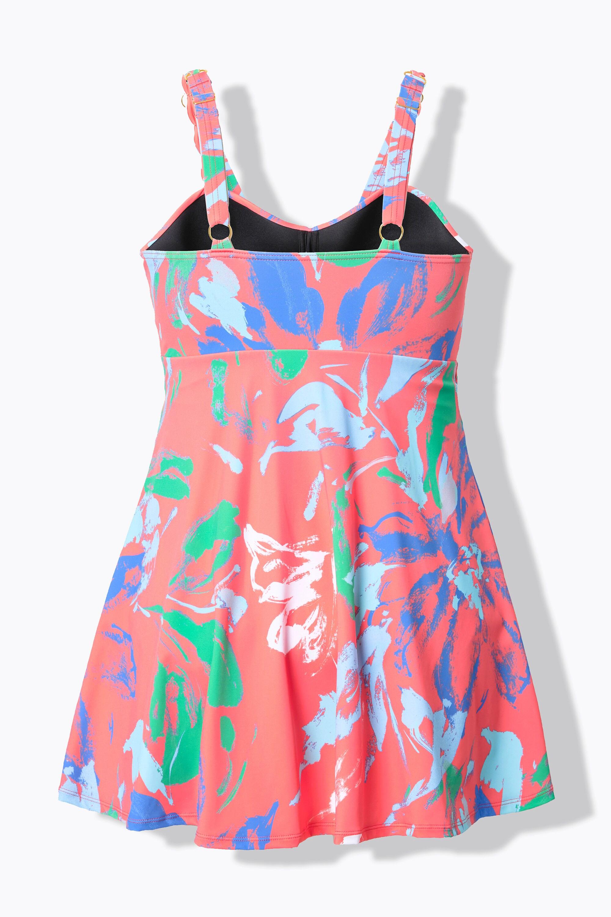 Ulla Popken Robe de bain à fleurs Bonnets souples armatures Bretelles sophistiquées  