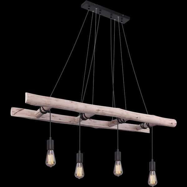 mutoni Lampada a sospensione Irmgard legno naturale 4xE27  