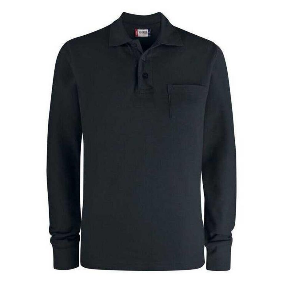 Basic Maglietta Polo Tasca Sul Petto Manica Lunga