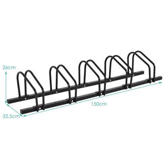 Northix  Support à vélos, support au sol, support avec 5 emplacements pour vélos, noir 
