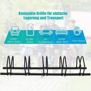 Northix  Support à vélos, support au sol, support avec 5 emplacements pour vélos, noir 