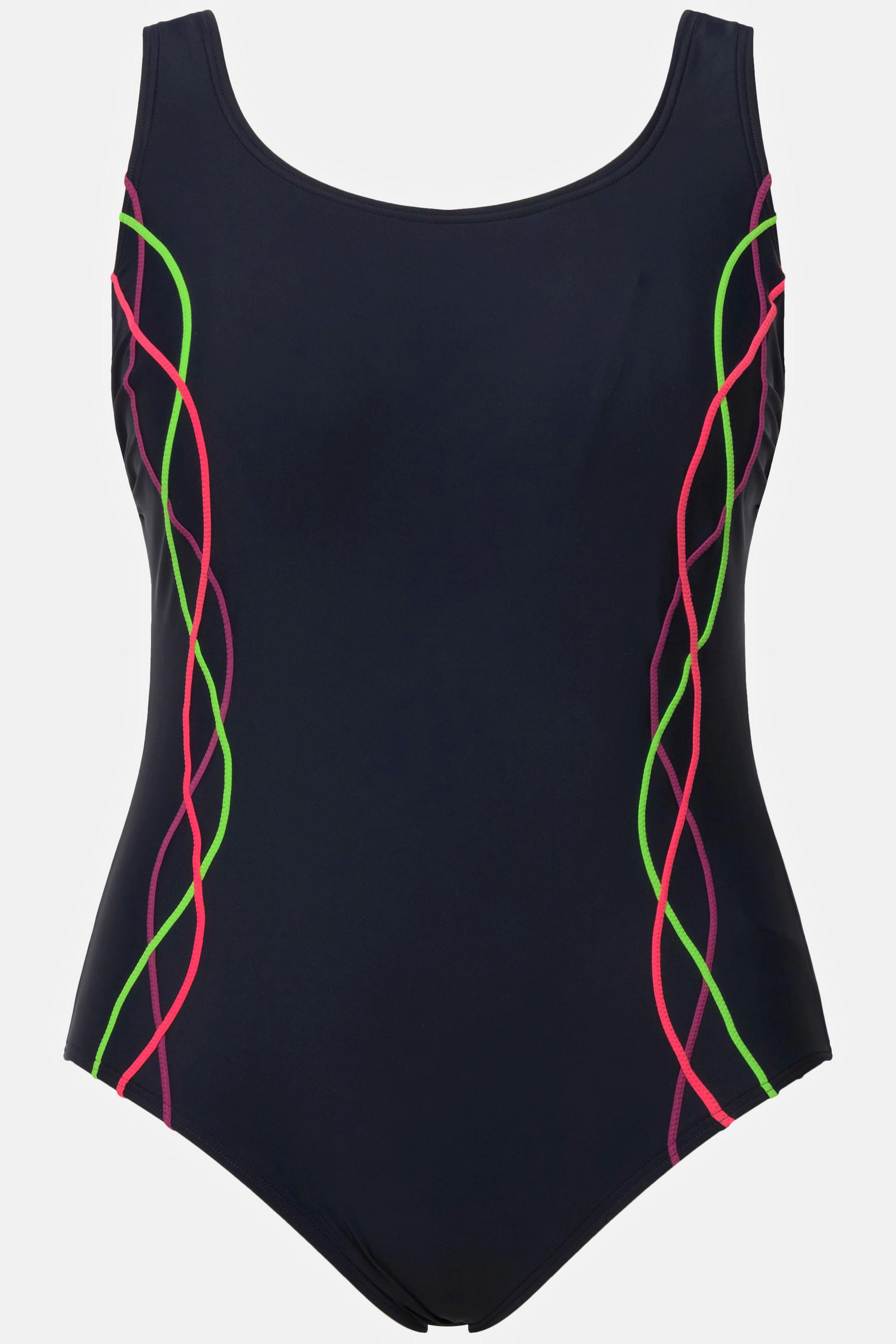 Ulla Popken Badeanzug Pipings Unterbrustband  