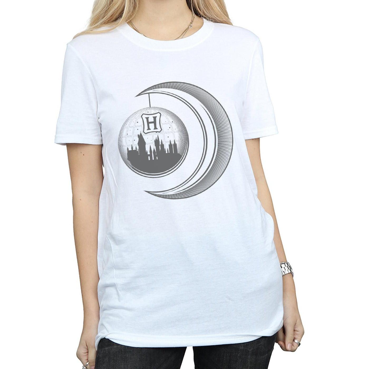 Harry Potter Hogwarts T-Shirt Stampata Vestibilità Rilassata  