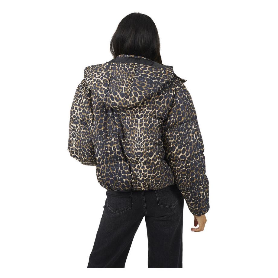 Brave Soul Bunny Piumino Corto Oversize Leopardato  