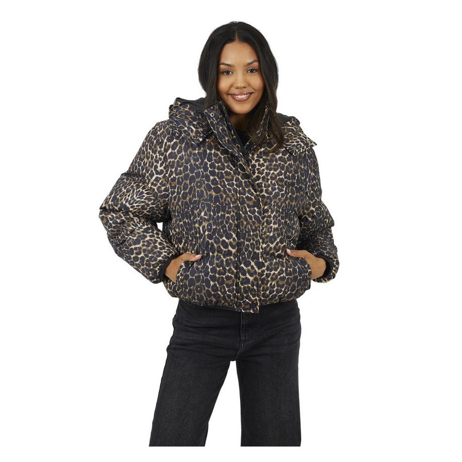 Bunny Piumino Corto Oversize Leopardato