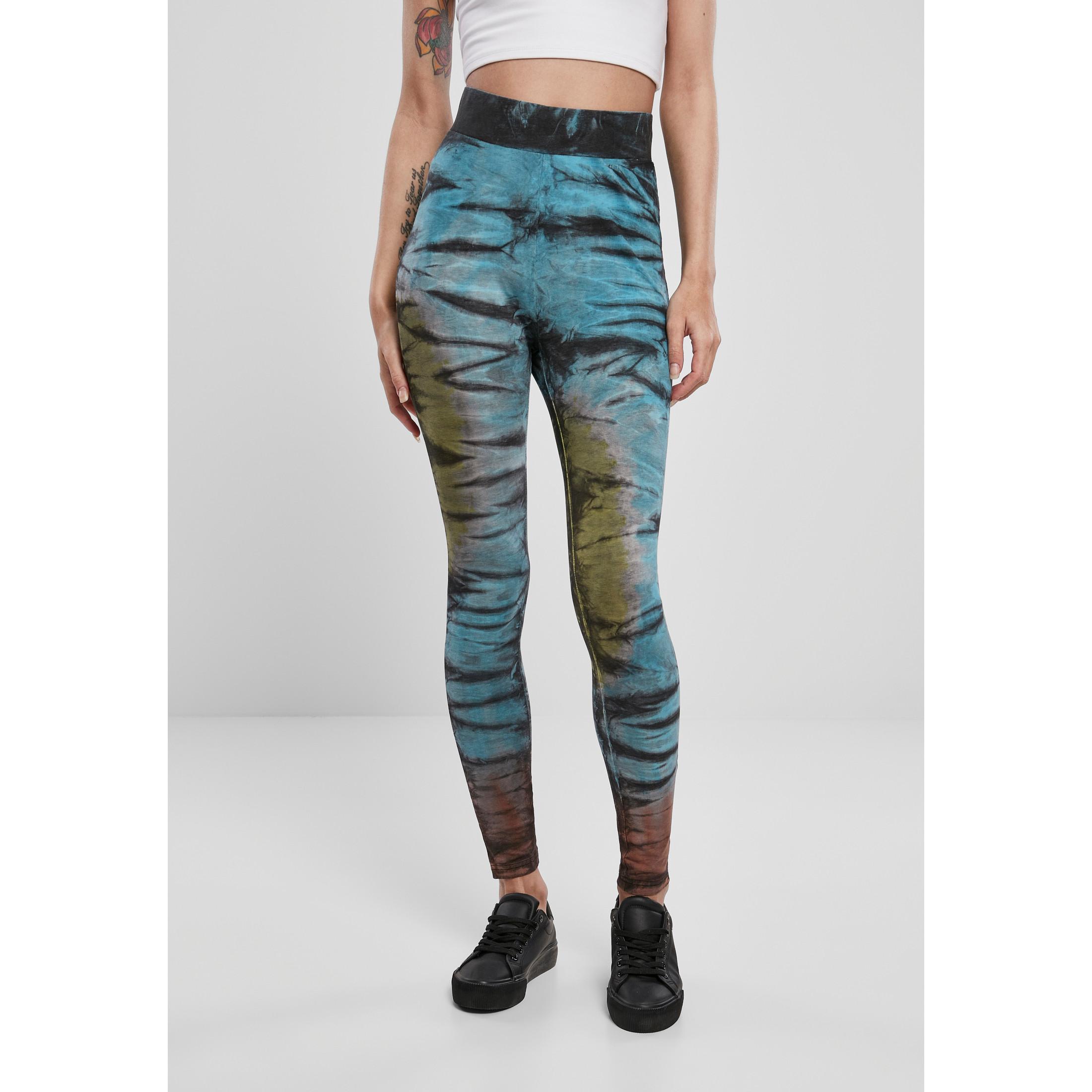 URBAN CLASSICS Cotton Tie Dye High Waist Leggings  
