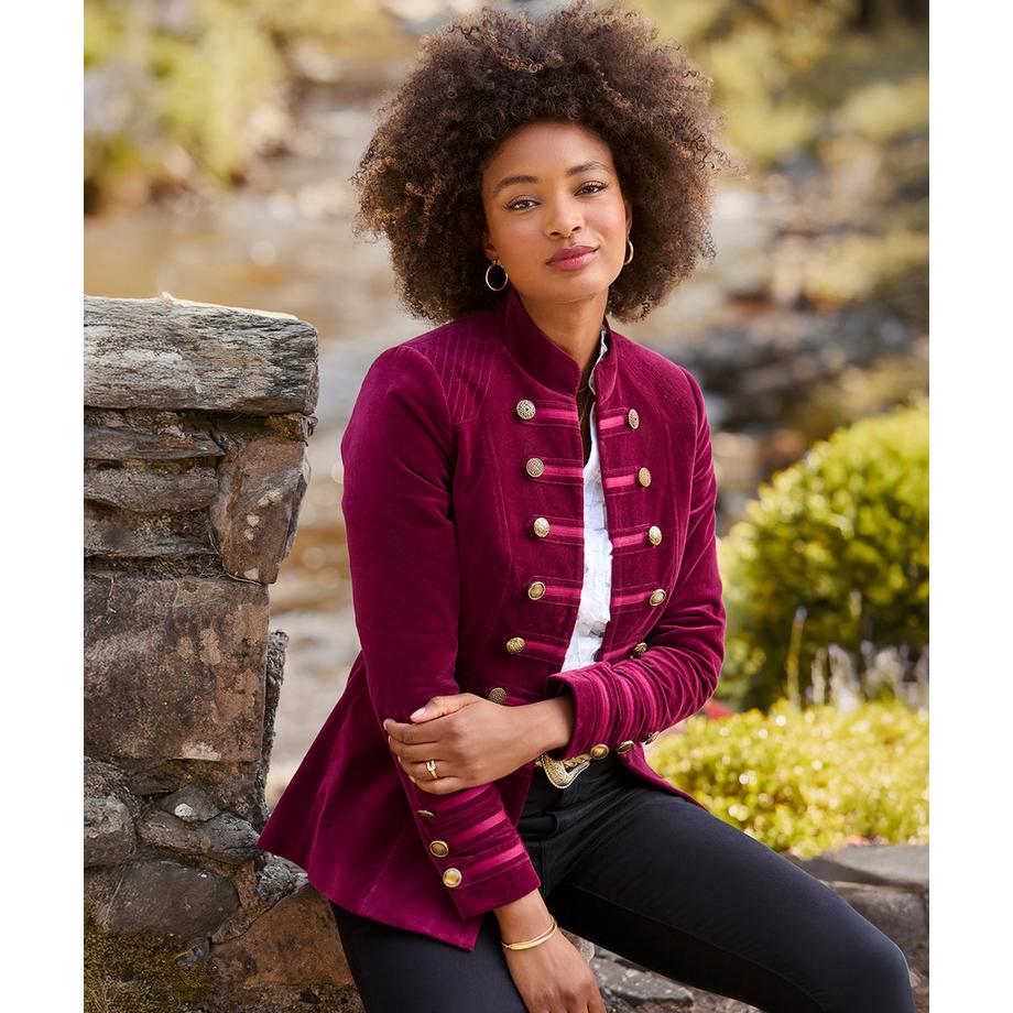 Joe Browns Samt Militärjacke mit Knopfdetails  