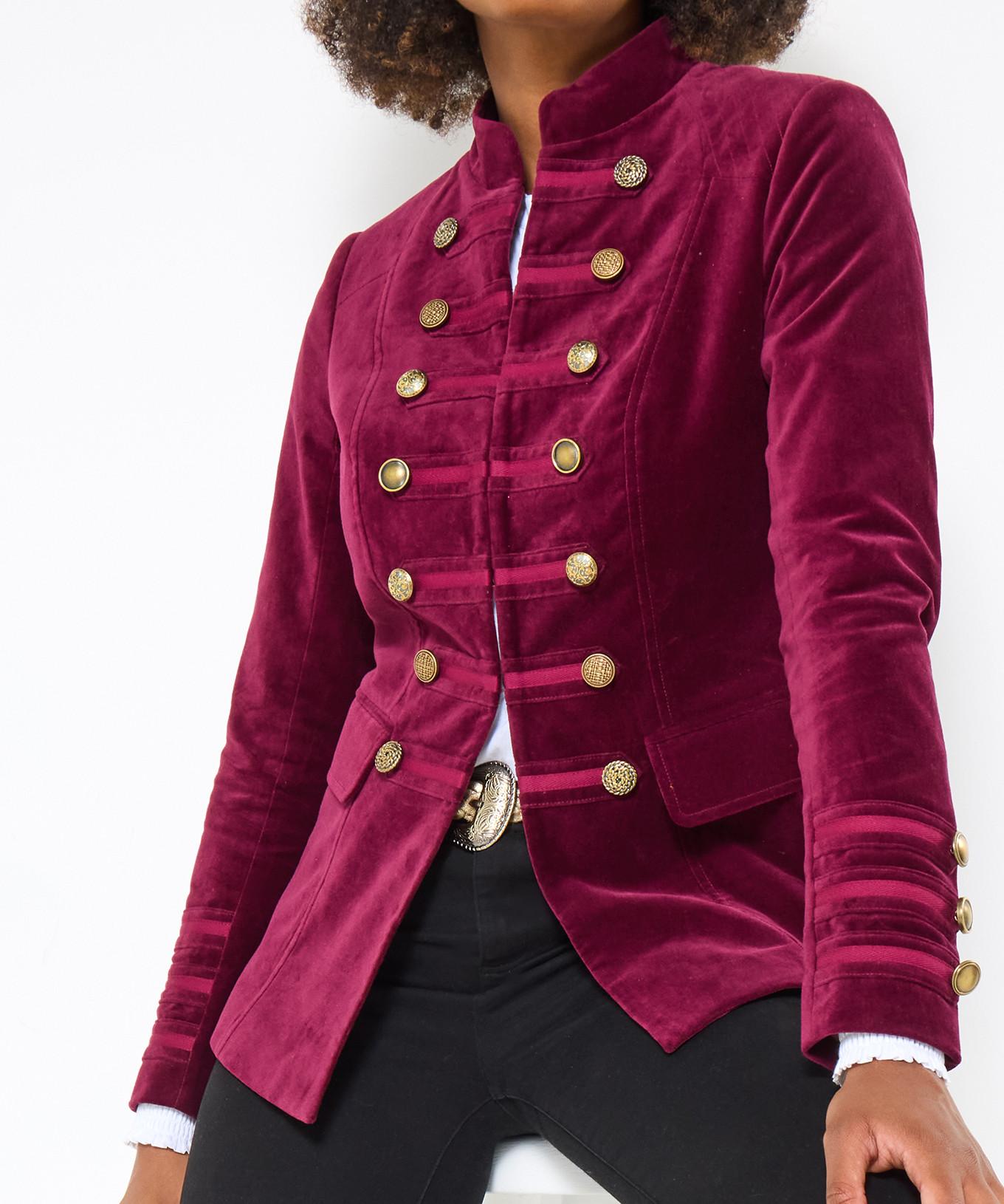 Joe Browns Samt Militärjacke mit Knopfdetails  