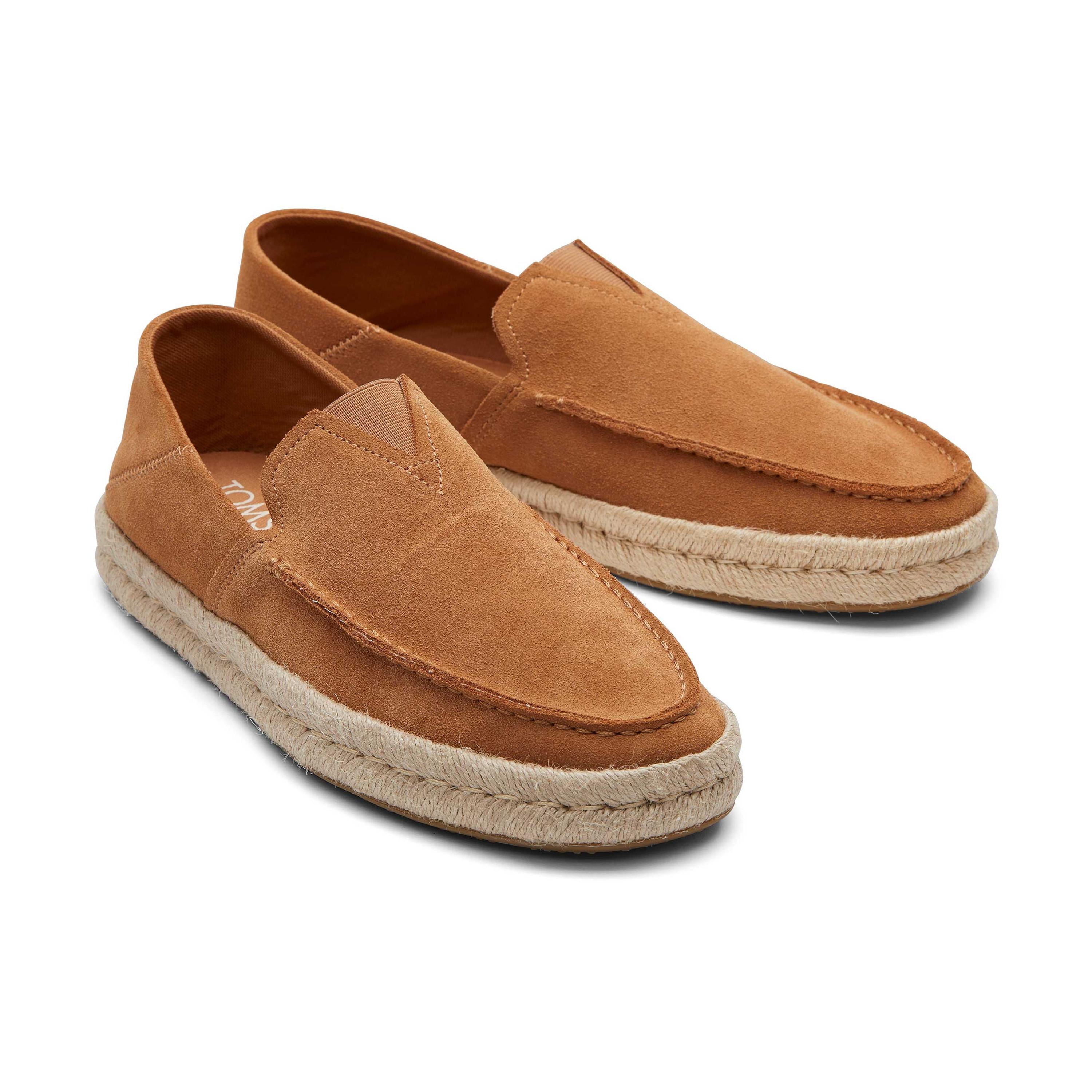 TOMS  espadrillas in pelle scamosciata con suola in tela  alonso loafer rope 