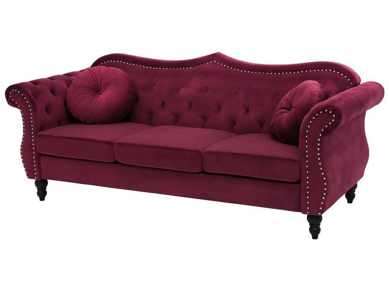 Beliani 3 Sitzer Sofa aus Samtstoff Glamourös SKIEN  
