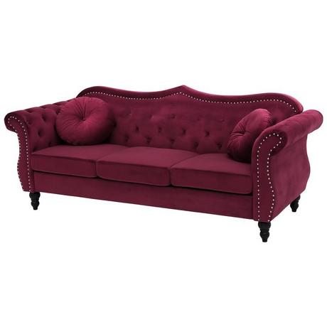 Beliani 3 Sitzer Sofa aus Samtstoff Glamourös SKIEN  