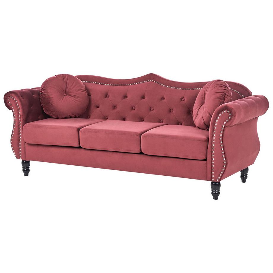 Beliani Canapé 3 places en Velours Glamour SKIEN  