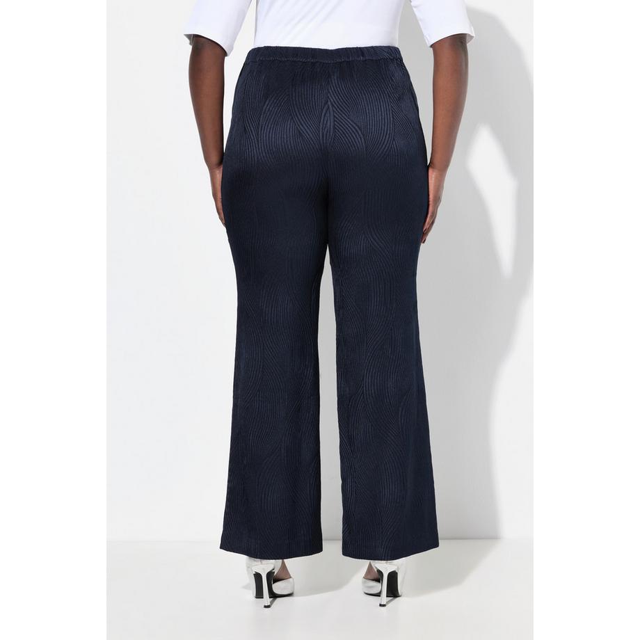 Ulla Popken Pantaloni Strutturati Gamba Larga Dritta Vita Comoda  