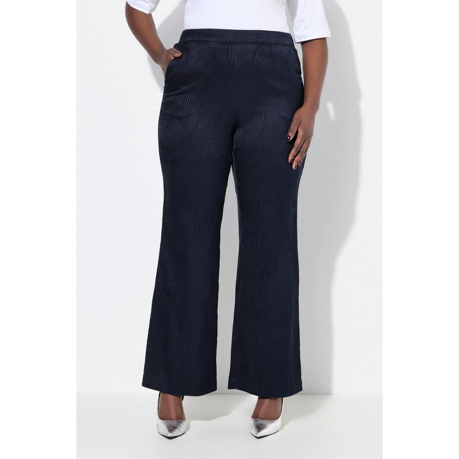 Ulla Popken Pantaloni Strutturati Gamba Larga Dritta Vita Comoda  