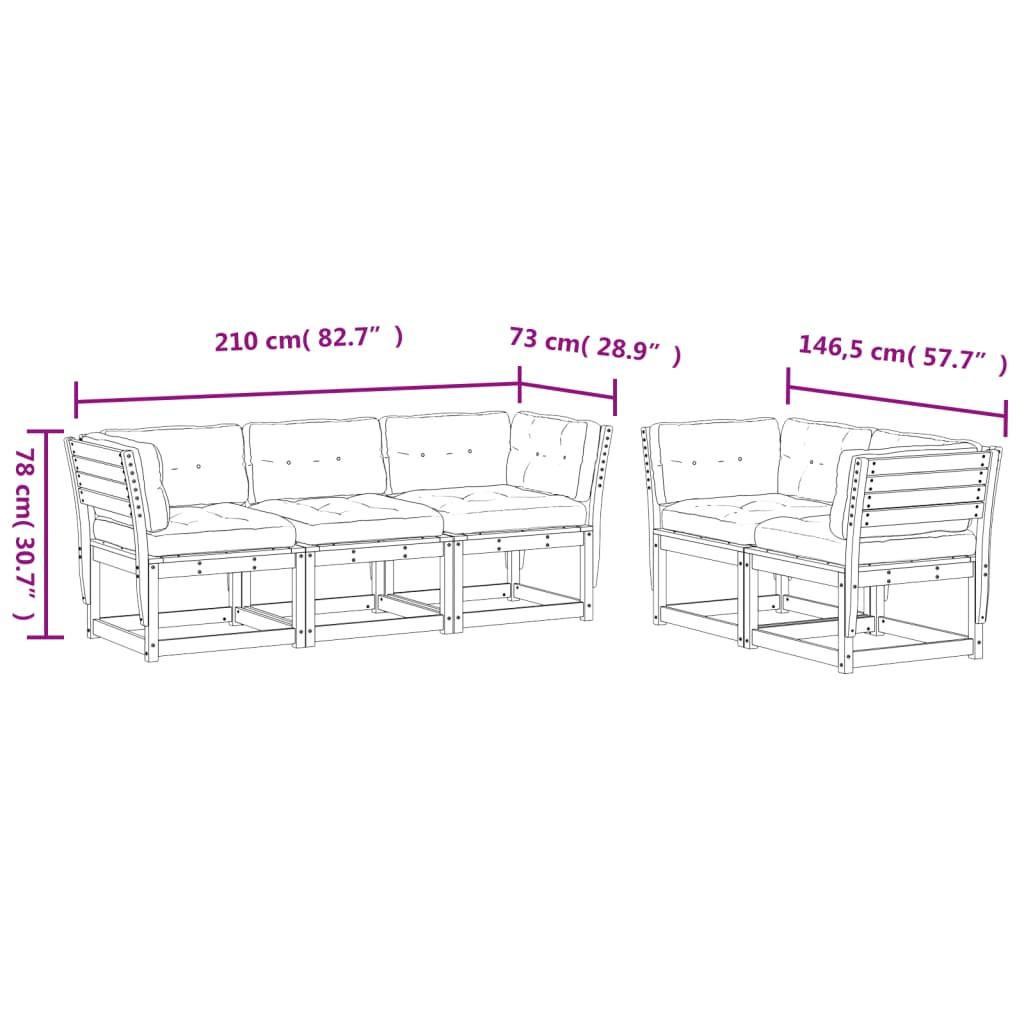 VidaXL set divano da giardino Legno di pino impregnato  