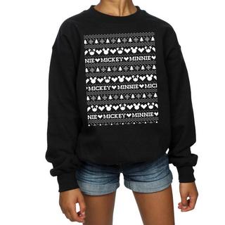 Disney  Mickey And Minnie Christmas Fair Isle Sweatshirt 