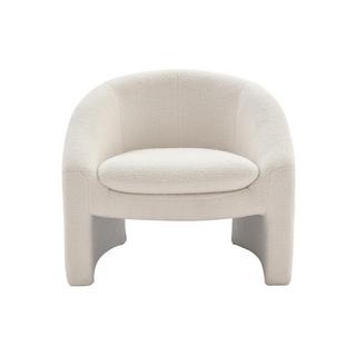 Vente-unique Fauteuil en tissu bouclette blanc OSSANA  