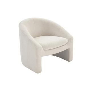 Vente-unique Fauteuil en tissu bouclette blanc OSSANA  