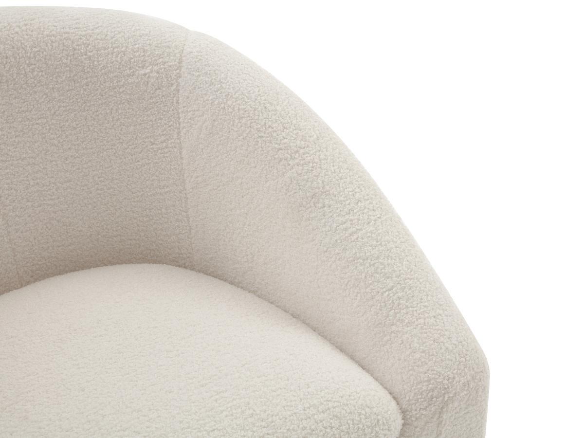 Vente-unique Fauteuil en tissu bouclette blanc OSSANA  