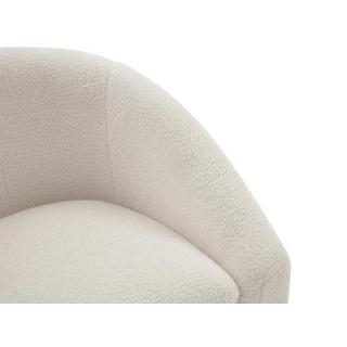 Vente-unique Fauteuil en tissu bouclette blanc OSSANA  