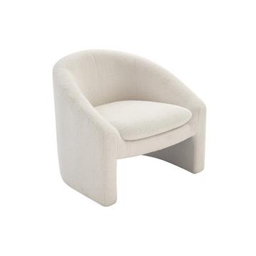 Fauteuil en tissu bouclette blanc OSSANA