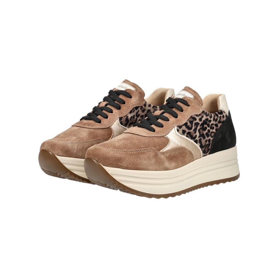 Nero Giardini Sneaker con plateau e stampa leopardo  