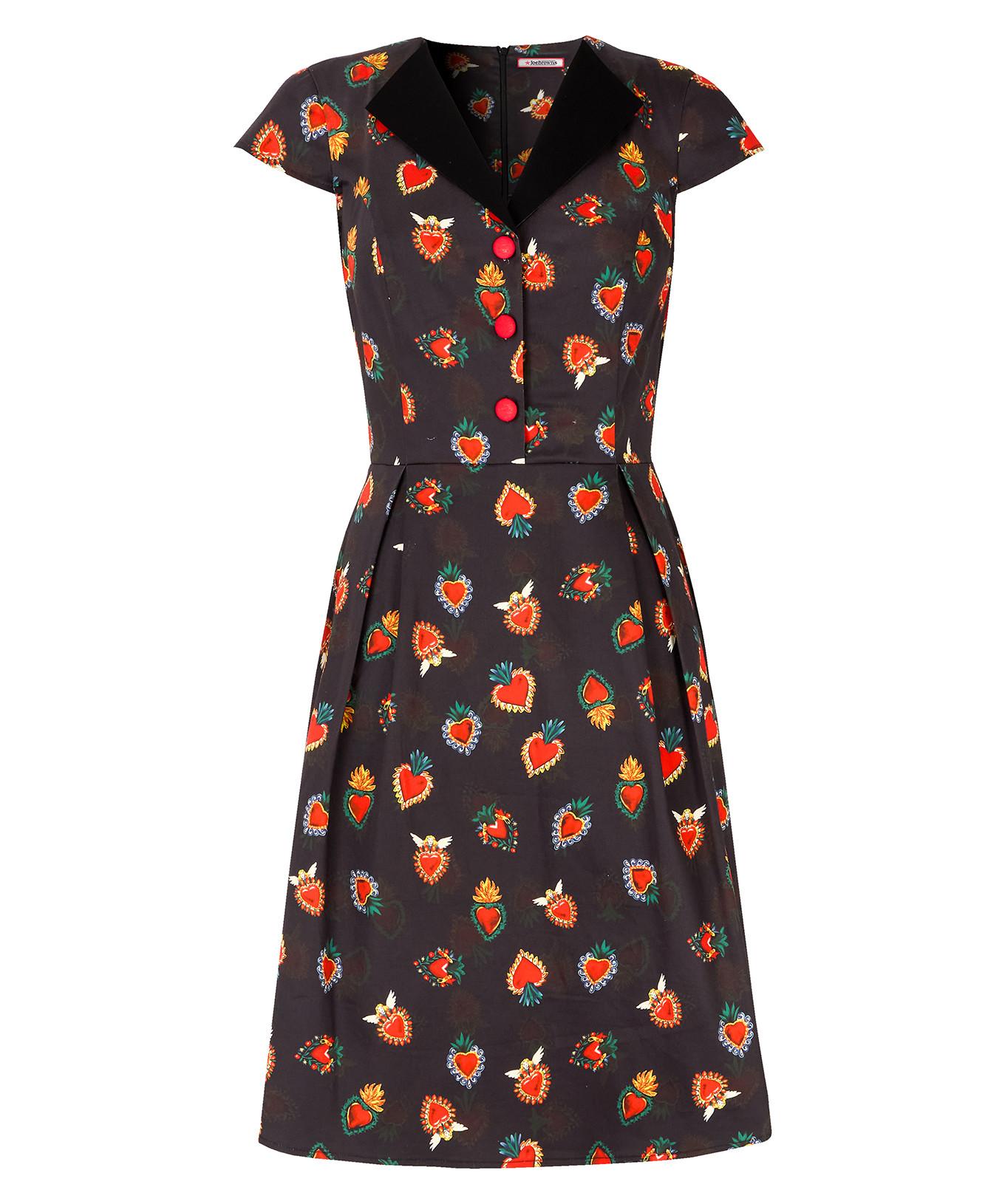 Joe Browns Abito in Raso di Cotone con Motivo a Cuori  