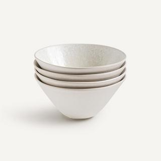 AM.PM Set aus 4 tiefen Tellern aus glasiertem Steinzeug  