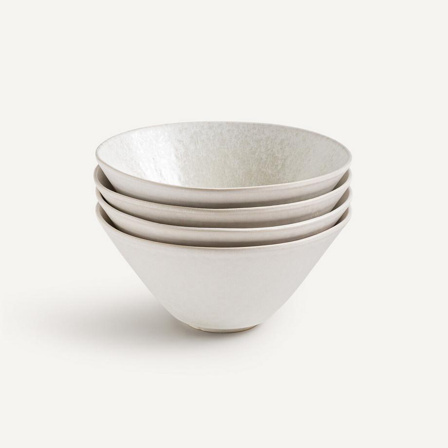 AM.PM Set aus 4 tiefen Tellern aus glasiertem Steinzeug  