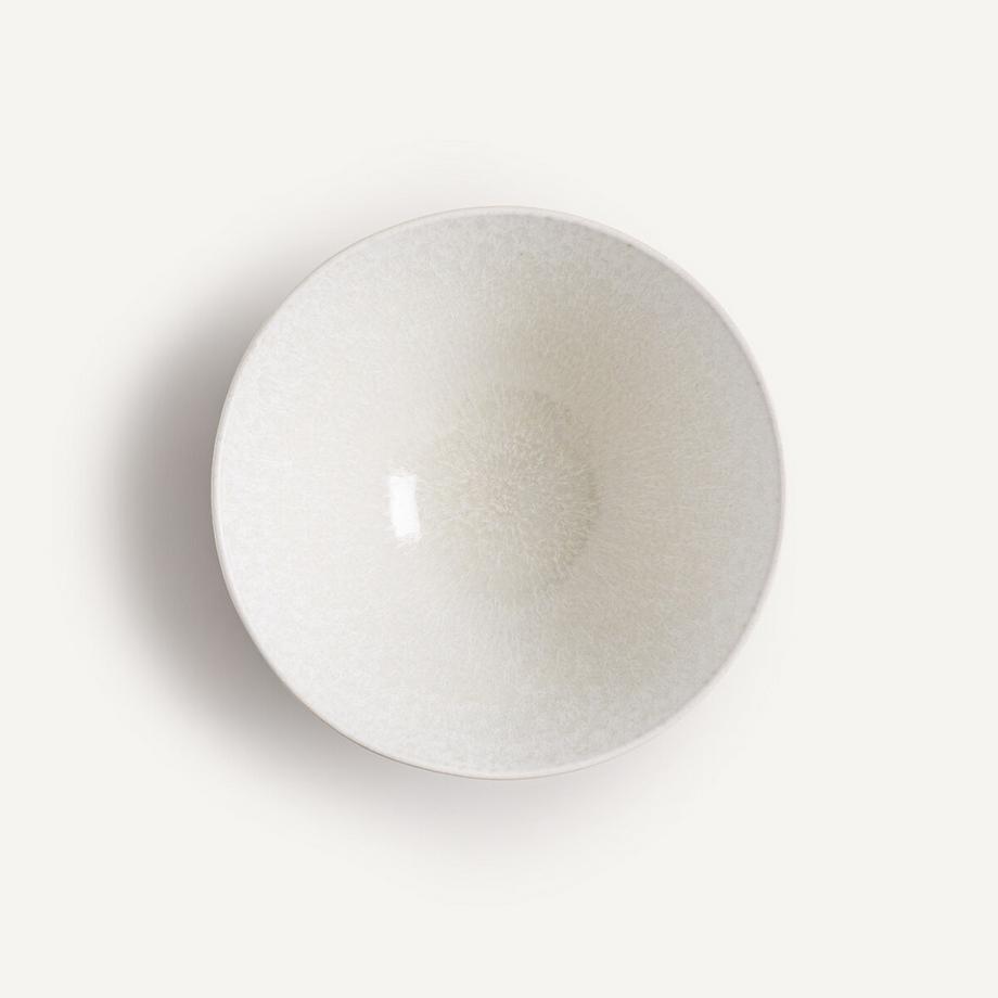 Set aus 4 tiefen Tellern aus glasiertem Steinzeug