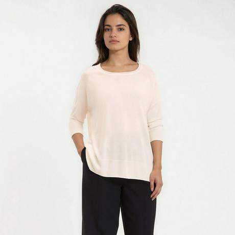 La Redoute Collections Pull col rond en maille fine  