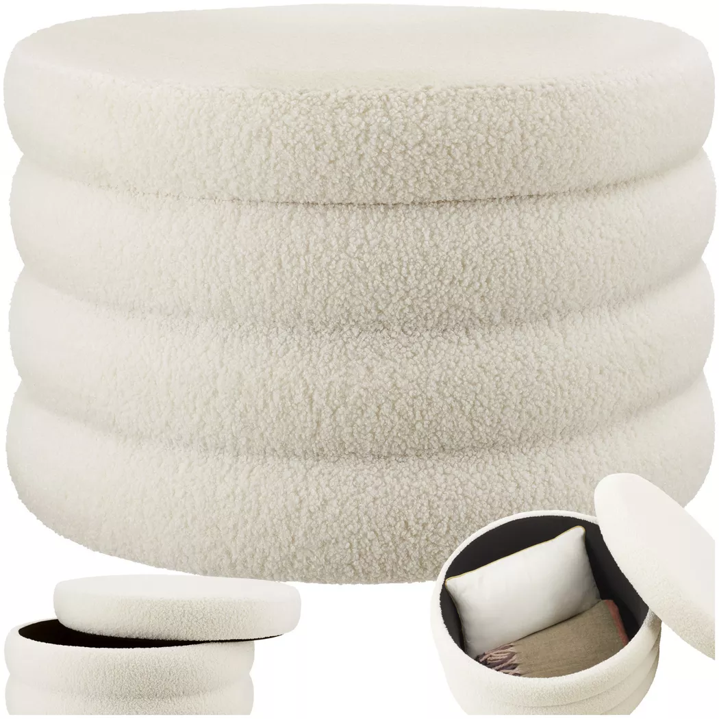 tectake Storage Stool Altu in Beige
