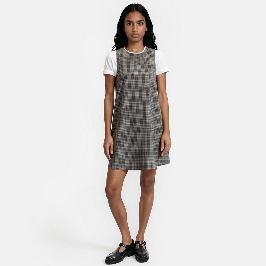 La Redoute Collections Robe courte à carreaux sans manches  