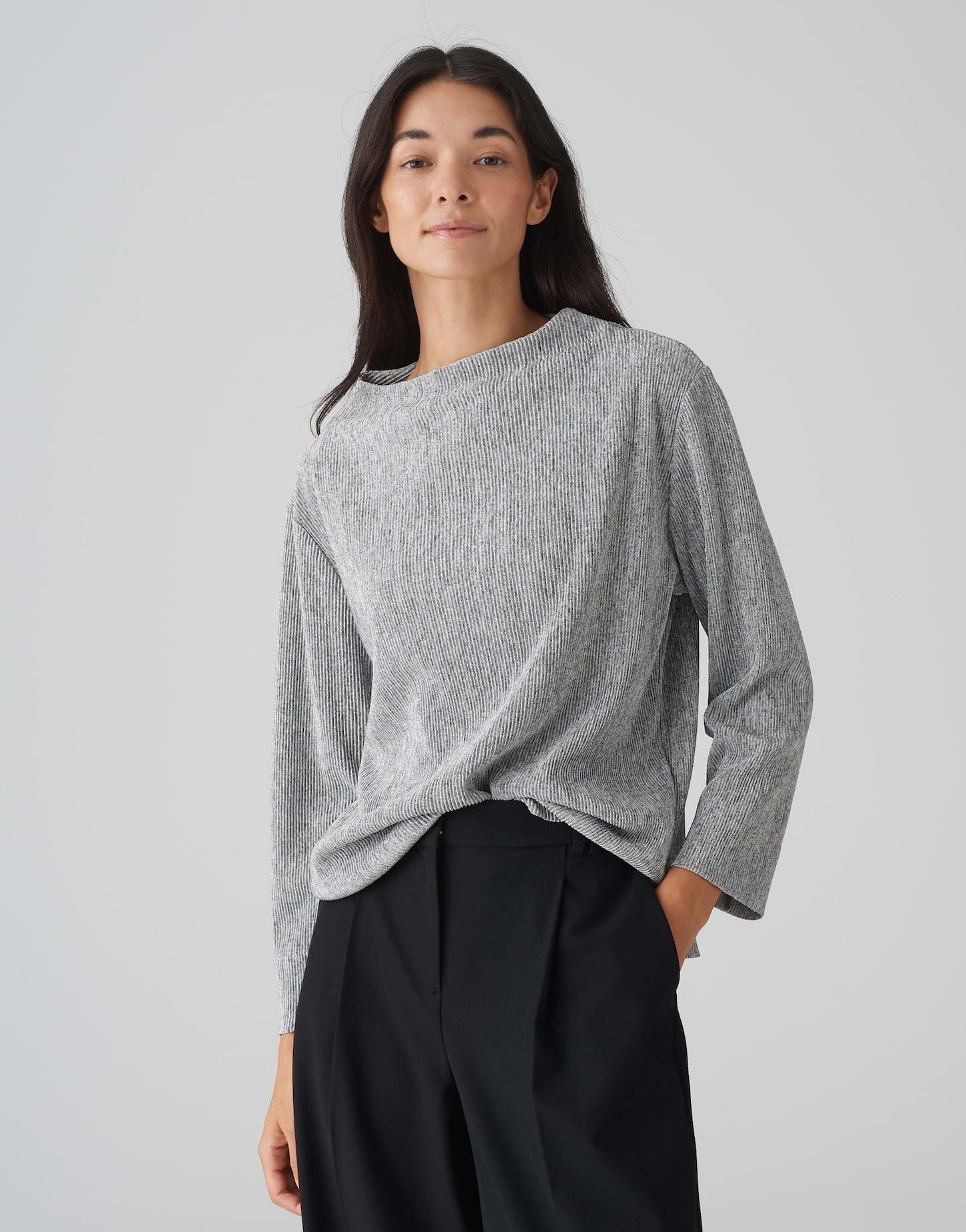 OPUS  Rippshirt Satalla Boxy Silhouette 