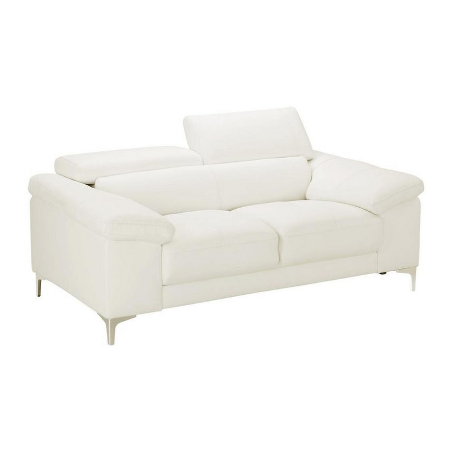 Vente-unique Ledersofa 2-Sitzer - Weiß - SOLANGE  
