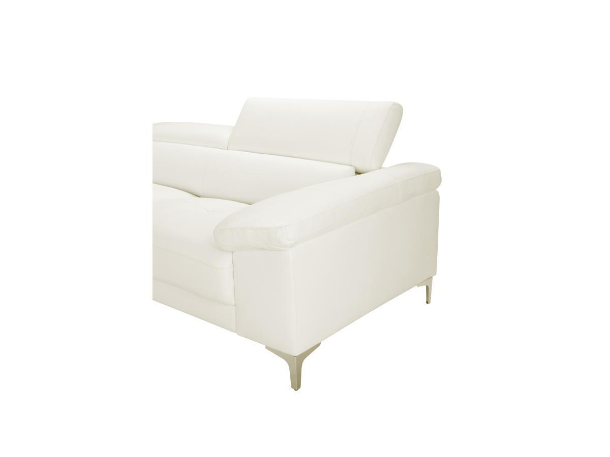 Vente-unique Ledersofa 2-Sitzer - Weiß - SOLANGE  