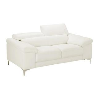 Vente-unique Ledersofa 2-Sitzer - Weiß - SOLANGE  