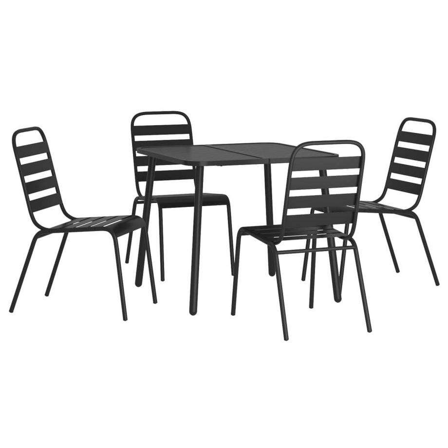 VidaXL set da pranzo da giardino Acciaio  
