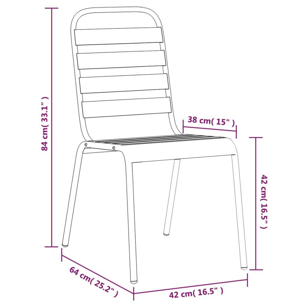 VidaXL Ensemble de salle à manger de jardin acier  