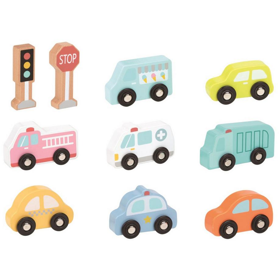 Spielba Holzspielwaren  Fahrzeug-Set in Holzbox 