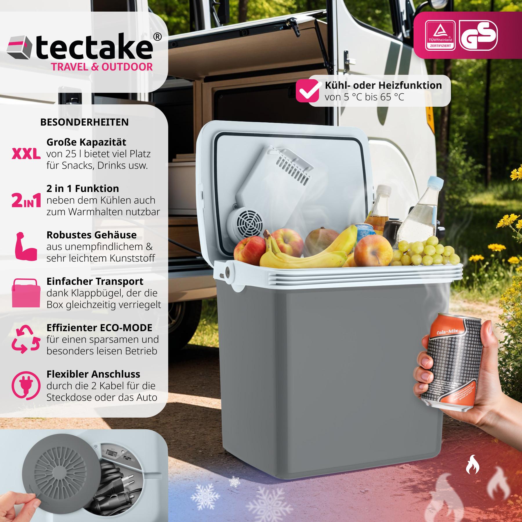 Tectake Boîte de refroidissement et de chauffage électrique avec poignée de transport, 25 litres  